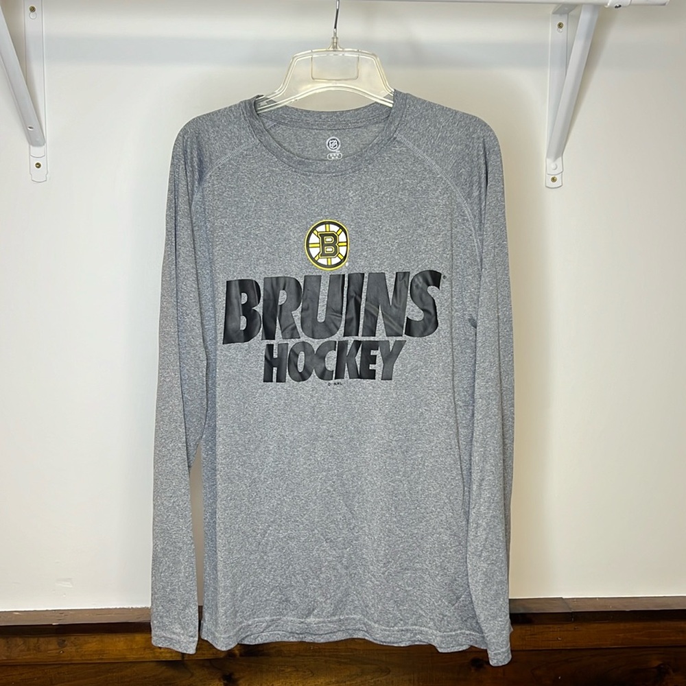 NHL Gray Boston Bruins Hockey Long Sleeve Top- M